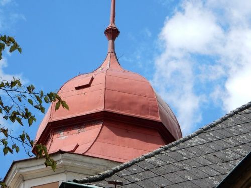 Nátěr střechy kostelní věže Rohovládova Bělá